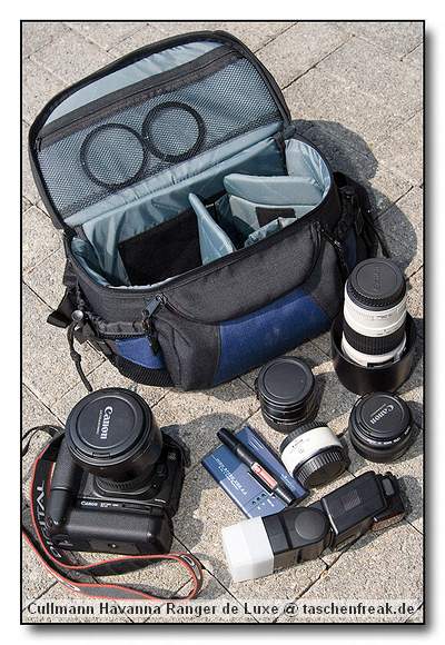 Foto des Fotorucksack "Havanna Ranger de Luxe" von Cullmann von Sascha Drmer - DANKE DAFR !\n\nKommentar des Nutzers:\n\nDie Luxusausfhrung eines Zweikammer-Leichtrucksacks. Das untere Fach mit variablen Klett-Teilern ist fr die umfangreiche Foto- und Videoausrstung geeignet. Der Stauraum oben lt Platz fr die notwendigen Utensilien eines Tagesausfluges. Durch ein raffiniertes Reiverschlusystem kann der RANGER DE LUXE in der Mitte geffnet und das Oberteil nach hinten gekippt werden. Komfortables Tragesystem mit lngenverstellbaren Rcken- und Beckengurt, zwei Vortaschen und seitlichen Halterungen fr Stative, Getrnkebehlter o..\nInnenmae\n(B/H/T) 315/260/160 mm\n\nGewicht\n735 g