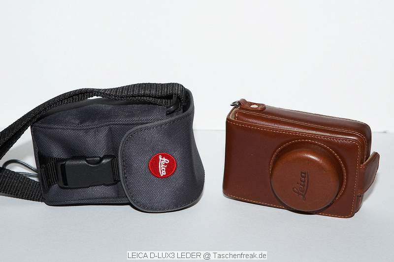 LEICA D-Lux 3 Leder Tasche\n\nFoto von Jrg Langer (Taschenfreak)\n\nKommentar des Nutzers:\n\nDiese sehr stabile und sehr klassisch wirkendeTasche nimmt die Leica D-Lux 3 oder bauhnliche Kompakte Digicams sehr gut auf.\n\nEine Fronttasche fr SD Card oder Ersatzakku sicht man hier vergeblich.\n\nDer mitgelieferte Schultergurt ist aus der selben Lederfarbe wie die Tasche selbst und sehr lang aber sicher Geschmackksache. Wir nutzen diese Tasche nur als "Handtasche" und nutzen dafr die Handschlaufe der Leica Camera selbst, diese durch eine se an der normalerweise der Schultergurt befestigt wird, einfach durchgezogen wird.\n\nDie Tasche kann auch theoretisch am Grtel getragen werden.\n\nDas Innenfutter aus Wildleder ist sehr esdel und sehr hochwertig vernht wie die gesamte Tasche selbst auch.\n\nEinen besseren Schutz fr die kleine edle Cam werden SIe wahrscheinlich nicht finden.