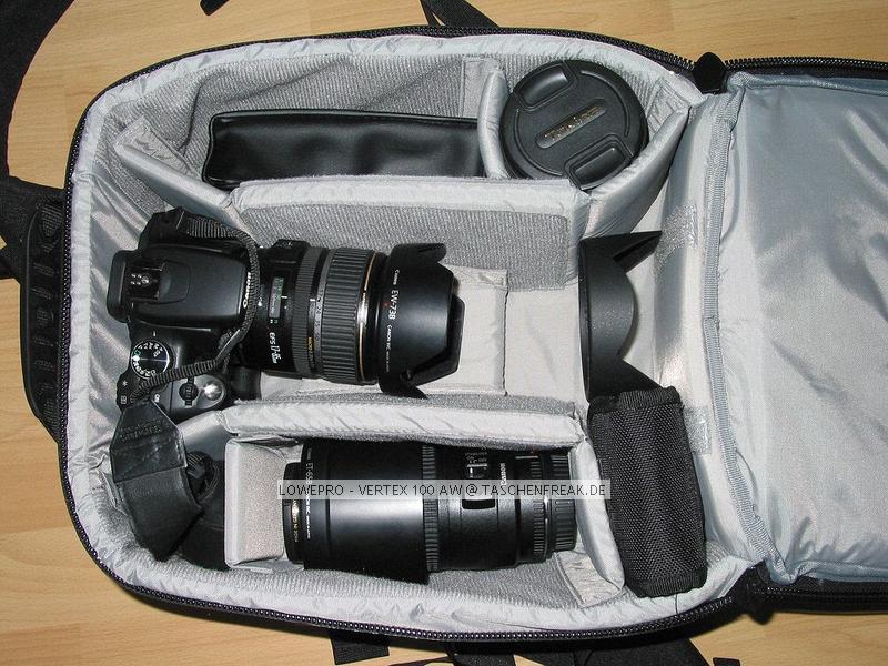 LOWEPRO VERTEX 100 AW\n\nFoto von Richard - VIELEN DANK FR DEIN MAIL!\n\nKommentar des Nutzers:\n\nHallo Jrg,\n\nanbei wie gewnscht die Bilder des Vertex 100.\n\nIch habe leider noch nicht viel Erfahrung mit dem Rucksack. Bis jetzt bin ich zufrieden und fr meine Zwecke (Zoo, Stadttour)ist er ausreichend. Fr richtige Wandertouren wrde ich in nicht benutzen. Mit meinem Stativ allerdings verlagert sich das Gewicht ziemlich nach hinten und es wird unangenehm.\n\nBei Fragen stehe ich gerne zur Verfgung\n\nSchne Gre und alles Gute aus Nrnberg\n\nMatane Richard