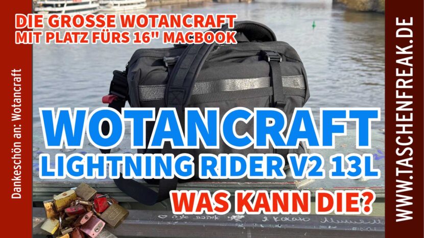 Wotancraft LIGHTNING RIDER V2 13 L – Große Sling-Bag für MacBook, Kamera & Alltag im Test