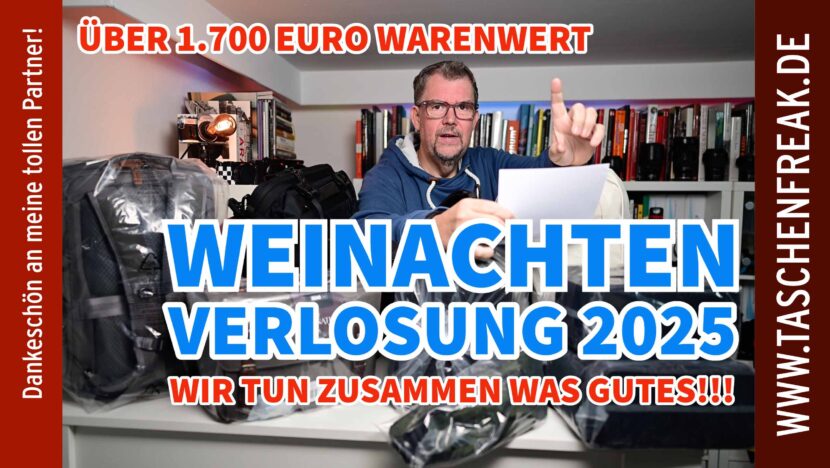 Taschenfreak.de Weihnachtsverlosung 2025 – 8 Gewinne im Wert von 1.700 € | Gutes tun & gewinnen